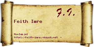 Feith Imre névjegykártya